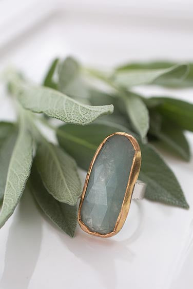 Gold-Filled Aquamarine Statement Ring